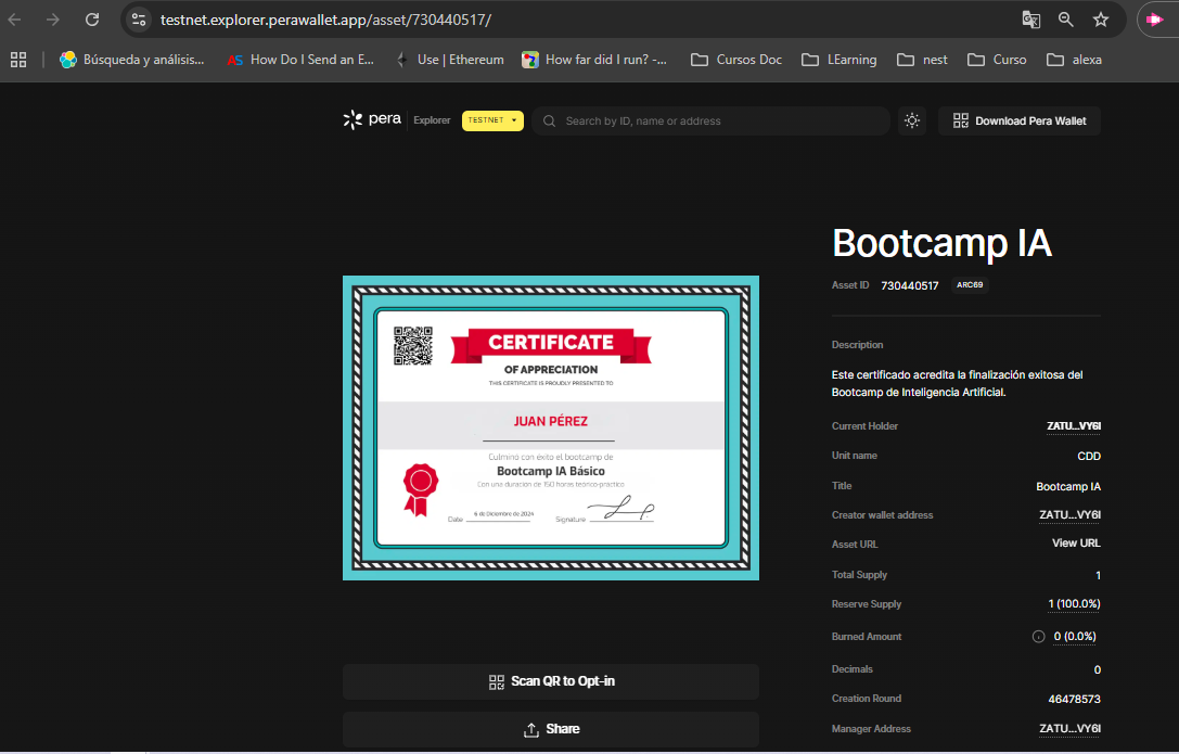 Pera Wallet Explorer